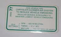 Emission Decal 1968 318 A/T #2899977