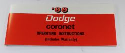 Owners Manual 1968 Coronet