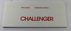 Owners Manual 1972 Challenger