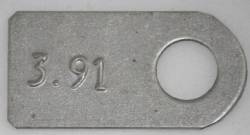 Rear Axle 3.91 Ratio Tag