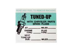 Tune-up Sticker Up to early 1973