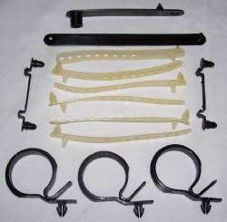 Under Hood Strap Kit AGED 1971-74 E-Body and 1971-72 B-Body (Large Black Clips)