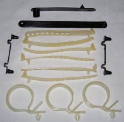 Under Hood Strap Kit AGED 1971-74 E-Body and 1971-72 B-Body (Large White Clips)