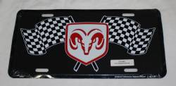 Ram Racing Flags License Plate