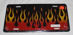 Flame License Plate