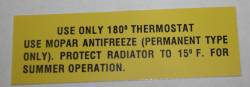 180 Thermostat Decal 1965-68