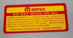 Air Cleaner Service Instructions 1962-74  Slant 6 Except 1967 CAP