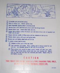 Front End Special Jacking Instruction Decal 1969 Daytona