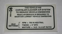 Emission Decal 1969 340 AT
