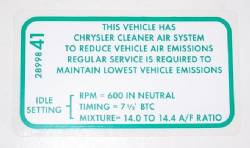 Emission Decal 1968-69 383-2 1968-69 440-4 MT