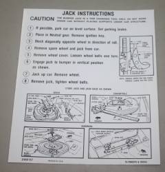 Jack Instruction Decal 1964 B-Body