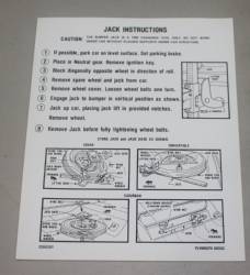 Jack Instruction Decal 1963 B-Body