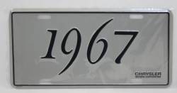 License Plate 1967 Model Year