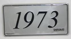 License Plate 1973 Model Year