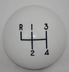 White 4 Speed Shifter Knob 3/8-24