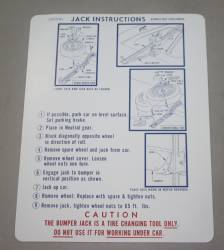 Jack Instruction Decal 1970-71 E-Body