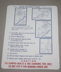 Jack Instruction Decal 1970-71 E-Body