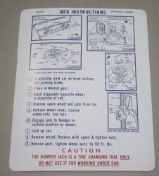Jack Instruction Decal Late 1969-70 B-Body