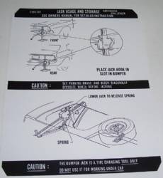 Jack Instruction Decal 1972-74 E-Body