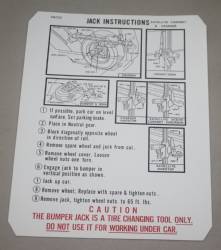 Jack Instruction Decal 1971 B-Body