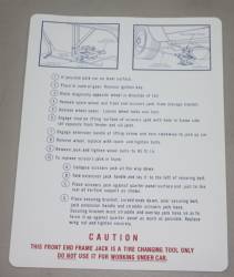 Front End Special Jack Instructions 1970 Superbird