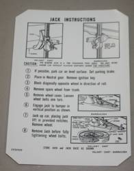 Jack Instruction Decal 1967-68 A-Body