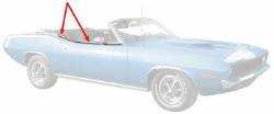 Door Top Moldings 1970-71 Cuda Convertible