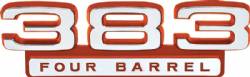 Red 383 Four Barrel Fender Emblem 1967-70