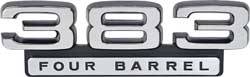 Black 383 Four Barrel Fender Emblem 1967-70