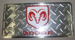 Diamond Plate Dodge License Plate